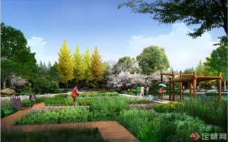 某公園休閑區(qū)園林景觀效果圖PSD格式設計解析